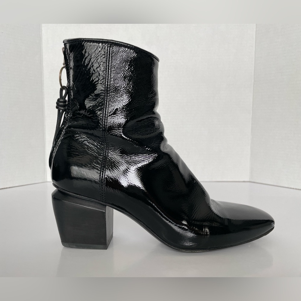OFFICINE CREATIVE Black Patent Ankle Boots EU 37 Made in Italy - Picture 5 of 16
